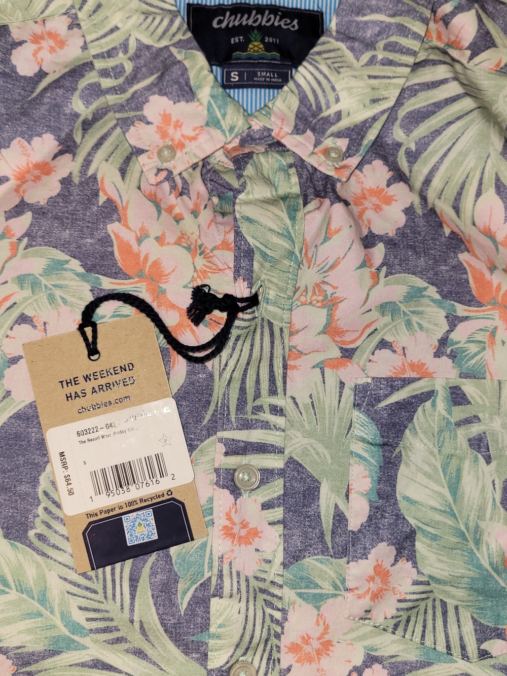 NWT chubbies The Resort Wear (Friday Shirt)